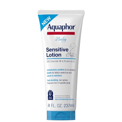 Picture of Aquaphor Baby Sensitive Lotion, Gentle Moisturizer, 8 FL OZ | Baby Lotion with Ceramide NP and Pro-Vitamin B5, Soothes and Moisturizes Delicate Skin, Dye, Paraben and Fragrance Free