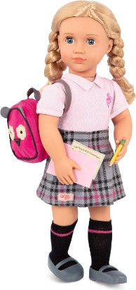 Picture of Our Generation Hally Doll – Soft 18-inch Fashion Doll with Holiday Clothing Accessories – Unique Grey-Blue Eyes and Curly Blonde Hair