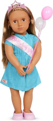 Picture of Our Generation 18 Inch Doll - Blonde Hair and Brown Eyes - Birthday Party Accessories - Pretend Play - Toys for Kids 3 and Up - Anita