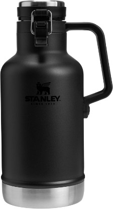 Picture of STANLEY Classic Easy-Pour Growler 64 oz | Keeps Beer Cold or Coffee Hot | Leakproof Steel Lined Lid and Easy to Carry Handle | Insulated Stainless Steel | BPA-Free | Black 2.0