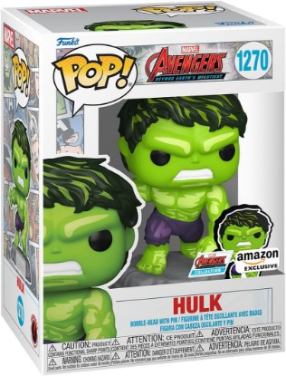Picture of Funko Pop & Enamel Pin: The Avengers: Earth's Mightiest Heroes - 60th Anniversary, Hulk with Enamel Pin - Marvel Comics - Amazon Exclusive - Collectable Vinyl Figure - Gift Idea - Superheroes Fans