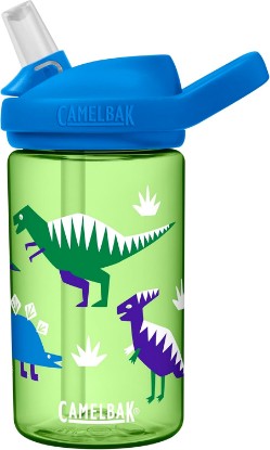 Picture of CamelBak Eddy+ Kids Bite Valve Water Bottle 14oz, Hip Dinos | Bite Valve Straw System, Spill Resistant Design, Lightweight Durable Bottle, Integrated Carry Handle