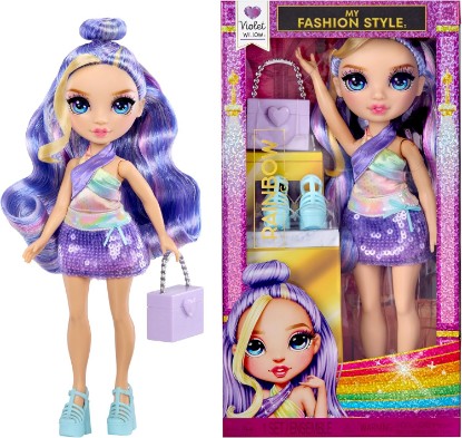 Picture of Rainbow High My Fashion Style Violet, Purple 11" Fashion Doll with Statement Outfit, Stylish Handbag, Great Toy Gift for Girls Kids Ages 4-12 Years