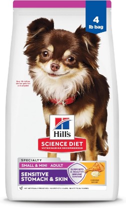 Picture of Hill's Science Diet Sensitive Stomach & Skin Small & Mini Dry Dog Food | #1 Veterinarian Recommended, Adult Formula, Chicken Recipe, 4 lb. Bag (Updated Formula)
