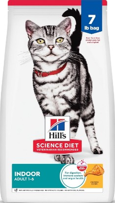 Picture of Hill's Science Diet Adult 1-6 Indoor Dry Cat Food | #1 Veterinarian Recommended, Chicken Recipe, 7 lb. Bag