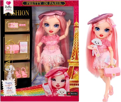 Picture of Rainbow High Pretty in Paris Fashion - Bella Parker (Pink), Rainbow 11" Fashion Doll with Outfit, Stylish Handbag, Girls Toy Gift for Kids Ages 4-12 Years