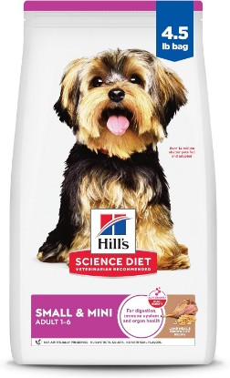 Picture of Hill's Science Diet Adult 1-6 Small & Mini Dry Dog Food | #1 Veterinarian Recommended, Lamb Meal & Brown Rice, 4.5 lb. Bag