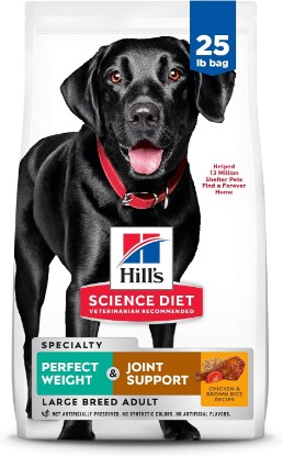Picture of Hill's Science Diet Perfect Weight & Joint Support Large Breed Dry Dog Food | #1 Veterinarian Recommended, Adult Formula, Chicken Recipe, 25 lb. Bag