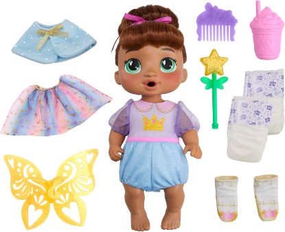 Picture of Baby Alive Fairy Fashions Sophia Sparkle Doll with Clothes Accessories, Brown Hair, 11 Inches, Toys for 3 Year Old Girls and Boys & Up (Amazon Exclusive)