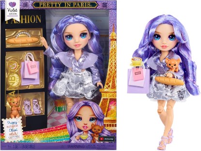 Picture of Rainbow High Pretty in Paris Fashion - Violet Willow (Purple), Rainbow 11" Fashion Doll with Outfit, Stylish Handbag, Girls Toy Gift for Kids Ages 4-12 Years