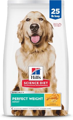 Picture of Hill's Science Diet Adult Perfect Weight Dry Dog Food | #1 Veterinarian Recommended, Chicken & Brown Rice, 25 lb. Bag