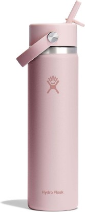 Picture of Hydro Flask Water Bottle - Insulated Stainless Steel - Wide Straw Lid, Non Spill, Leakproof in 24 Oz Trillium Pink
