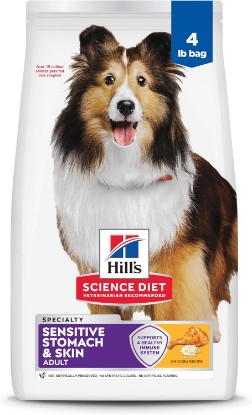 Picture of Hill's Science Diet Sensitive Stomach & Skin Dry Dog Food | #1 Veterinarian Recommended, Adult Formula, Chicken Recipe, 4 lb. Bag