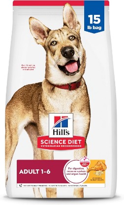 Picture of Hill's Science Diet Adult 1-6 Dry Dog Food | #1 Veterinarian Recommended, Chicken & Barley, 15 lb. Bag