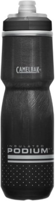 Picture of CamelBak Podium Chill Outdoor Water Bottle 24oz, Black | Easy Squeeze Design, Double Wall Insulation, High Flow Self Sealing Cap, Secure Bike Cage Fit, Durable Cycling Bottle