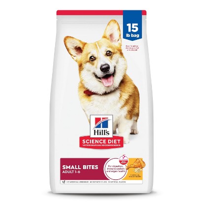 Picture of Hill's Science Diet Adult 1-6 Small Bites Dry Dog Food | #1 Veterinarian Recommended, Chicken & Barley, 15 lb. Bag