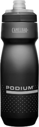 Picture of CamelBak Podium Water Bottle 24oz, Black | Easy Squeeze Design, High Flow Self Sealing Cap, Secure Bike Cage Fit, Easy Clean Components, Lightweight Cycling Bottle