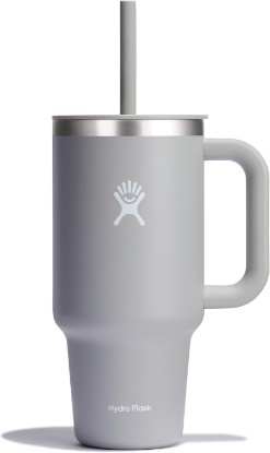 Picture of Hydro Flask 32 Oz Travel Tumbler with Handle, Lid and Straw - Insulated Stainless Steel in 32 Oz Birch