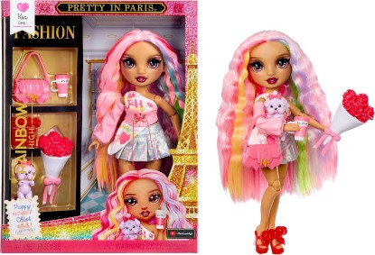 Picture of Rainbow High Pretty in Paris Fashion - Kia Hart (Soft Pink), Rainbow 11" Fashion Doll with Outfit, Stylish Handbag, Girls Toy Gift for Kids Ages 4-12 Years