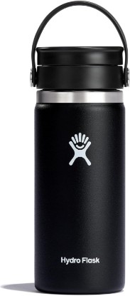 Picture of Hydro Flask Water Bottle - Insulated Stainless Steel - Wide Mouth Flex Lid, Non Spill, Leakproof and Refillable in 16 Oz Black