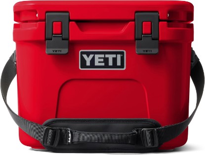 Picture of YETI Roadie 15 Hard Cooler with DoubleDuty Shoulder Strap | Compact, Durable, and Portable Insulated Ice Chest, Keeps Ice All Day, Fits 22 cans (only) or 16 lbs of ice (only)