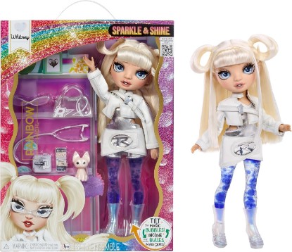 Picture of Rainbow High Sparkle & Shine Doll - Whitney 11 Inch Fashion Doll with White Hair and Magic Bubbles on Legs, Color, Style, Play, Collectible, for Kids Ages 4-12 and Up