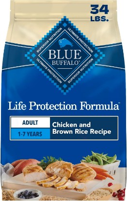 Picture of Blue Buffalo Life Protection Formula Chicken Adult Dry Dog Food, 34 lb | Real Chicken #1 Ingredient, Supports Immunity with Antioxidant-Rich LifeSource Bits, Promotes Healthy Muscle Development