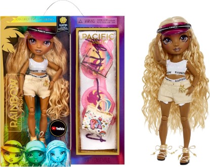 Picture of Rainbow High Pacific Coast Harper Dune- Sand (Light Yellow) Fashion Doll with Outfit, Pool Accessories Playset, Interchangeable Legs, Toys for Kids, Great Gift for Ages 6-12+ Years