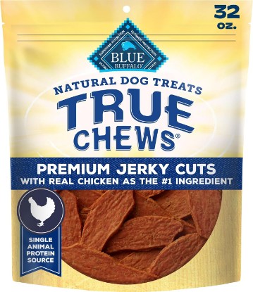 Picture of Blue Buffalo True Chews Premium Jerky Cuts Chicken Dog Treats, 32 oz | Real Chicken First, Tender & Tasty, Made in the USA, No Artificial Preservatives