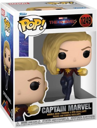 Picture of Funko POP! Movies: The Marvels - Captain Marvel | Official Superheroes Merch - Collectable Vinyl Figurine for Shelf Display - Birthday Gift Idea for Fans and Collectors