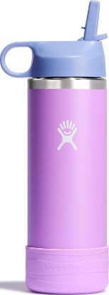 Picture of Hydro Flask Kids Water Bottle for School - Stainless Steel and Insulated with Straw Cap - 18 Oz in Anemone Purple