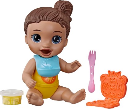 Picture of Baby Alive Dinnertime Creations, Brown Hair Doll with Play Food Accessories, 11 inches, Toys for 3+ Year Old Girls and Boys