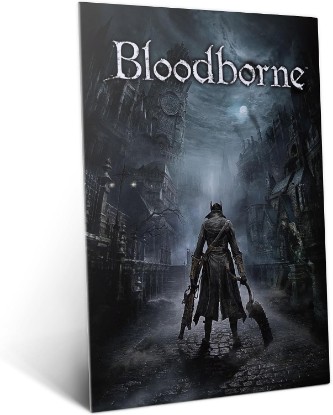 Picture of Displate Metal Poster Bloodborne Echoes of the Hunt Wall Art L | Wall-safe magnetic mounting, no drilling or tools. Easy to mount, artwork, wall decor home living room, bedrooms, offices.