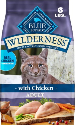 Picture of Blue Buffalo Wilderness Chicken Adult Dry Cat Food, Grain-Free, 6 lb | Real Chicken #1 Ingredient, High Protein Nutrition, Supports Immunity with Antioxidant-Rich LifeSource Bits
