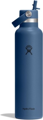 Picture of Hydro Flask Water Bottle - Insulated Stainless Steel - Straw Lid, Non Spill, Leakproof in 24 Oz Harbor Blue
