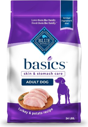 Picture of Blue Buffalo Basics Turkey Adult Skin & Stomach Care Dry Dog Food, 24 lb | Real Turkey #1 Ingredient, Limited Ingredient Diet, Antioxidant-Rich LifeSource Bits, Skin & Coat Health