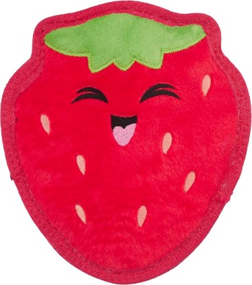 Picture of Outward Hound Tough Skinz Durable Chew Squeaky Dog Toy, Strawberry, 7.9" | 4 Tough Layers, Triple Stitched Seams, No Stuffing, Less Mess, Jumbo Squeaker, Fetch & Toss, Tough Chewers, Dogs & Puppies