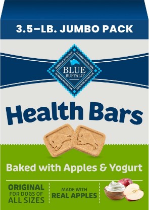 Picture of Blue Buffalo Health Bars Apples & Yogurt Dog Biscuits, 3.5 lb | Oven-Baked, Crunchy Texture, No Chicken By-Product, Corn, Wheat, or Soy