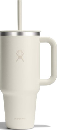Picture of Hydro Flask 40 Oz Travel Tumbler with Handle, Lid and Straw - Insulated Stainless Steel in 40 Oz Ivory