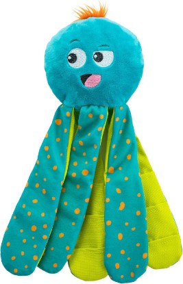 Picture of Outward Hound Nina Ottosson Silly Legz Octopus Dog Toy Treat Puzzle, 13.8" | Roll-Up Legs, 15 Hidden Treat Pockets, Plush Floppy Body, Squeaker in Head, Interactive Snuffle & Seek, Dogs & Puppies