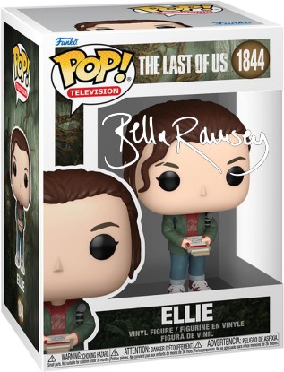 Picture of Bella Ramsey Ellie #1844 The Last of Us Facsimile Signed Reprint Laser Autographed Funko POP! TV Figurine with Protector Case