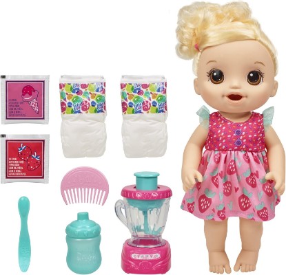 Picture of Baby Alive Magical Mixer Baby Doll, Strawberry Shake, Doll with Toy Blender, Baby Doll Set for Kids 3 and Up, Blonde Hair