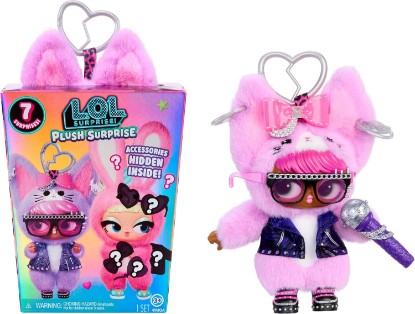 Picture of LOL Surprise Plush Surprise! E-Meow Rocker Plush Doll with Hidden Fashions, On-the-Go Play, 7 Total Surprises – Great Gift for Kids Ages 3+