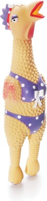 Picture of Outward Hound Squawkers Squeaky Latex Dog Toy, Henrietta, 11" | Classic Rubber Chicken in a Swimsuit, Silly Squawking Sound, Interactive Fetch, Indoor Outdoor, Light Chewers, Dogs & Puppies