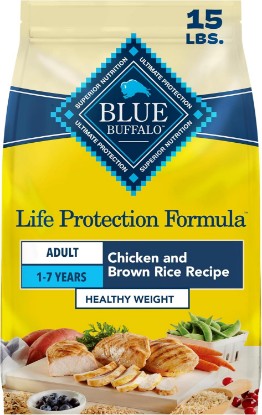 Picture of Blue Buffalo Life Protection Formula Healthy Weight Chicken Dog Food, 15 lb | Real Chicken #1 Ingredient, Promotes Lean Muscles & Weight Control, Supports Immunity with Antioxidant-Rich LifeSource Bits
