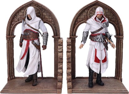 Picture of Nemesis Now Assassins Creed Altair and Ezio Bookends, Hand-Painted Resin, Officially Licensed Library and Gaming Decor, 24cm