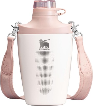 Picture of STANLEY Cross Bottle 23 oz | Travel Water Bottle with Jacquard Strap | Leakproof Tritan Lid with Removable Straw | Insulated Stainless Steel | BPA-Free | Rose Quartz