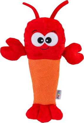 Picture of Outward Hound Coated Critterz Dog Toy – Plush & Molded Texture, Squeaky Fetch, Small & Medium Dogs, Lobster, 10.4"