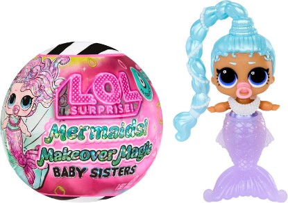 Picture of LOL Surprise Mermaids Makeover Magic Baby Sisters with Color-Changing Mermaid Tails and Shell-Inspired Display Ball, Collectible Dolls, Kids Ages 4+