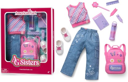 Picture of American Girl AG Sisters School Style Fashion Set, Doll Clothes, for 14.5-inch Dolls, 10 pcs, for Ages 4+ (Amazon Exclusive)